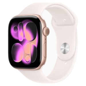 Apple Watch Series 11 GPS 46mm Rose Gold Aluminium Case with Sport Band S/M - MEV64AF/A - Light Blush