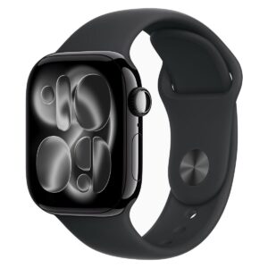 Apple Watch Series 11 GPS + Cellular 42mm Jet Black Aluminium Case with Sport Band M/L - MF854AF/A - Black