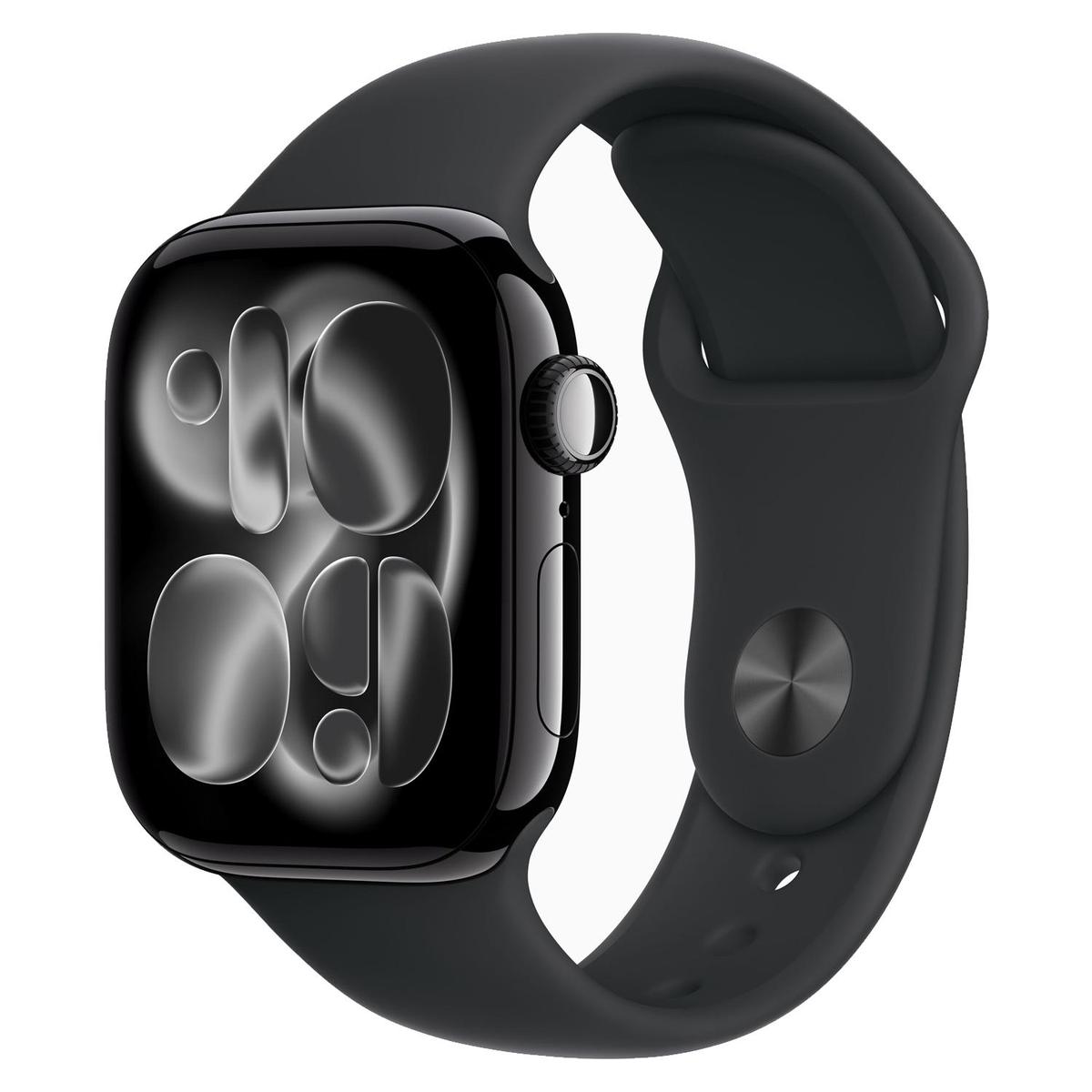 Apple Watch Series 11 GPS + Cellular 42mm Jet Black Aluminium Case with Sport Band M/L - MF854AF/A - Black