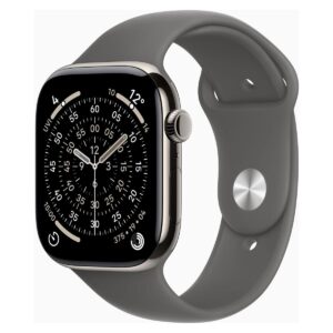 Apple Watch Series 11 GPS + Cellular 46mm Natural Titanium Case with Sport Band S/M - MFCW4AF/A - Stone Grey