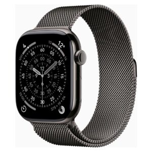 Apple Watch Series 11 GPS + Cellular 46mm Slate Natural Titanium Case with Milanese Loop S/M - MFD34AF/A - Slate