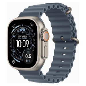 Apple Watch Ultra 3 GPS + Cellular 49mm Natural Titanium Case with Ocean Band - MEWH4AF/A - Anchor Blue