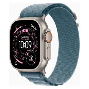 Apple Watch Ultra 3 GPS + Cellular 49mm Natural Titanium Case with Alpine Loop Medium - MEWM4AF/A - Light Blue