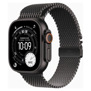 Apple Watch Ultra 3 GPS + Cellular 49mm Black Titanium Case with Milanese Loop Medium - MF1Q4AF/A - Black Titanium