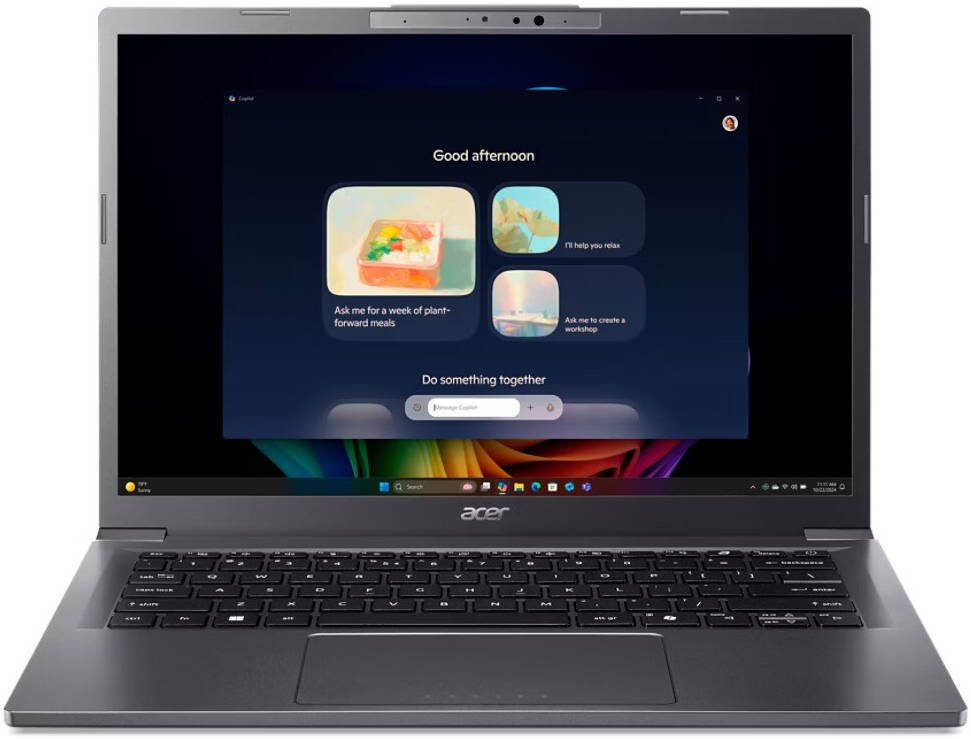 Acer Aspire 14 AI A14-52M-74R1 Copilot+ Laptop, 14" WUXGA OLED Display, Intel Core Ultra 7 256V, 16GB RAM, 512GB SSD, Intel Arc 140V, English/Arabic Keyboard, Windows 11 Home, Iron - NX.JFVEM.003