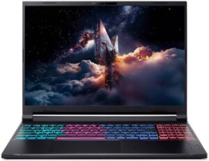 Acer Nitro V 16S Gaming Laptop, 16" WUXGA IPS 180Hz Display, Intel Core 9 270H, 16GB RAM, 1TB SSD, GeForce RTX 5070 8GB GPU, English K/B, No OS, Black - NH.U29EM.003