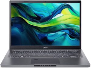 Acer Aspire A14 Laptop, 14" FHD IPS 60Hz Display, Intel Core 5-120U Processor, 8GB RAM, 512GB SSD, Intel Graphics, English-Arabic Keyboard, Windows 11 Home, Iron - NX.KRWEM.001