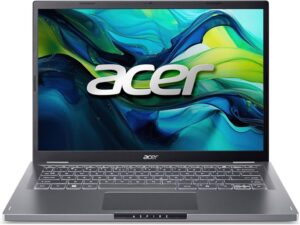 Acer Aspire 14 A14 Laptop, 14" WUXGA IPS Display, Intel Core Ultra 5-120U Processor, 8GB RAM, 512GB SSD, NVIDIA GeForce RTX 2050 4GB Graphics, ENG-ARB Keyaboard, Win 11 Home, Steel Gray - NX.KSVEM.001