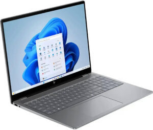 HP OmniBook BN9R0UA#ABA Laptop - 16-inch diagonal, 2K (2048 x 1280), OLED, multitouch-enabled, 120 Hz, 0.2 ms response time, UWVA, edge-to-edge glass, micro-edge, Low Blue Light, Intel® Core™ Ultra 7 255H(2b), 32GB RAM, 2TB SSD, NVIDIA® GeForce RTX™ 4050 Laptop GPU (6 GB GDDR6 dedicated)