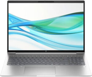 HP ProBook D2FP5ET Laptop - 16″ WUXGA (1920×1200) IPS, anti-glare, 300 nits, 45% NTSC, Intel Core Ultra 7 155U (up to 4.8 GHz, 12 MB L3, 12 cores / 14 threads), 16GB RAM, 512GB SSD, Integrated Intel Graphics