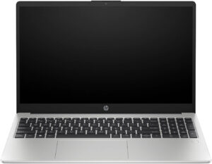HP 250 G-Series 9G1W4ET Laptop - 15.6" FHD (1920 × 1080), narrow bezel, anti-glare, 250 nits, 45% NTSC, Intel® Core™ i7-1355U (up to 5.0 GHz with Intel® Turbo Boost Technology, 12 MB L3 cache, 10 cores, 12 threads), 8GB RAM, 512GB SSD, Integrated Intel® Iris® Xᵉ Graphics